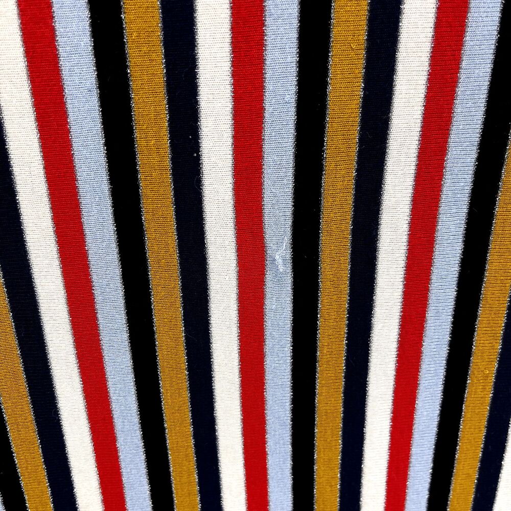 ZARA Dress Woman Medium Striped Stretch Knit Blue Red Collection round neck - Picture 10 of 15